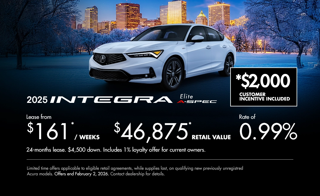 Bannière de Promotion Acura Integra 2025